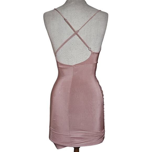 Pink Bodycon Mini Dress Size XS - Picture 2 of 4